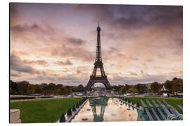 Alubild Eiffelturm bei Sonnenuntergang, Paris II