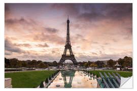 Wandsticker Eiffelturm bei Sonnenuntergang, Paris II