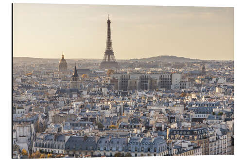 Tableau en aluminium Eiffel tower and city of Paris at sunset, France