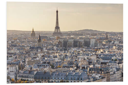 Tableau en PVC Eiffel tower and city of Paris at sunset, France