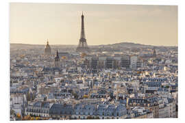 Foam board print Eiffel tower and city of Paris at sunset, France