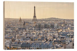 Puutaulu Eiffel tower and city of Paris at sunset, France