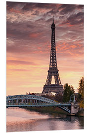 PVC-taulu River Seine and Eiffel tower at sunrise, Paris, France