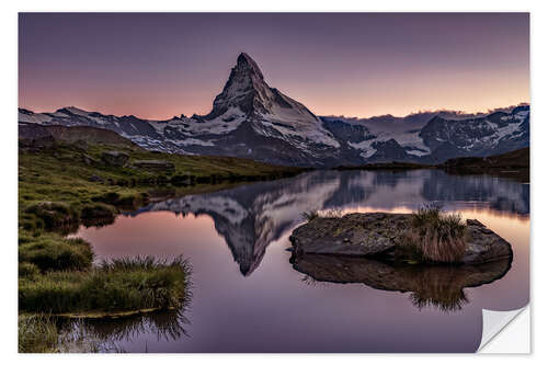 Selvklæbende plakat Sunset at Matterhorn