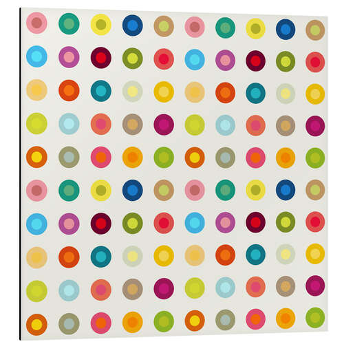 Aluminium print vintage colourful circles