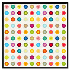 Gerahmter Kunstdruck Bunte Vintage Kreise