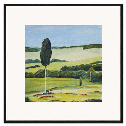 Framed art print Lonely Cypress Tree on Terrapille Close to Pienza Tuscany