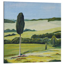 Magnettafel Einsame Zypresse auf Terrapille bei Pienza Toskana Toscana