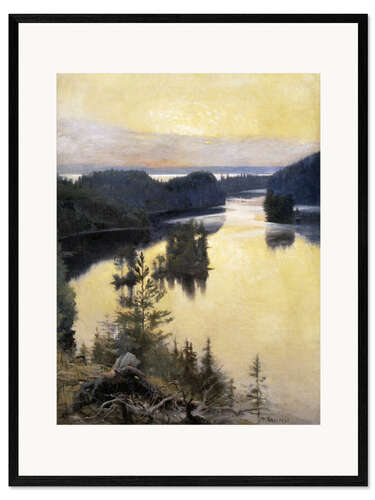 Impression artistique encadrée Kaukola Ridge au coucher du soleil