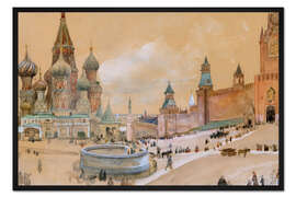 Gerahmter Kunstdruck Moskau (Kreml und Basilius-Kathedrale)