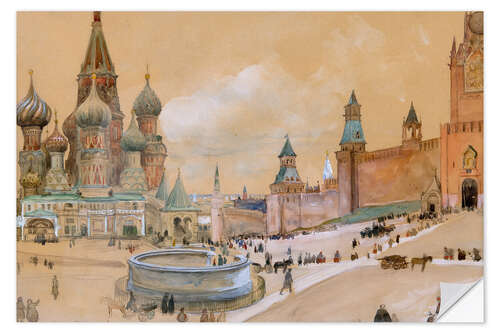 Selvklebende plakat Moscow (Kremlin and St. Basil's Cathedral)