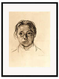 Impression artistique encadrée Autoportrait de jeunesse aux cheveux lâches, 1892