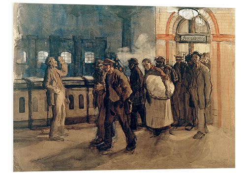 Foam board print Returning workers at Lehrter Bahnhof