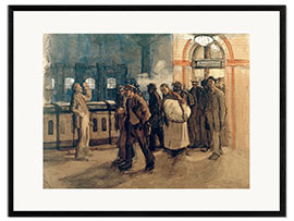 Framed art print Returning workers at Lehrter Bahnhof