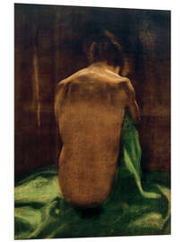 Foam board print Female back on green cloth