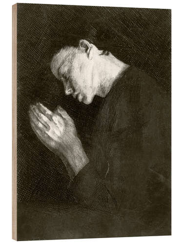 Wood print Praying girl