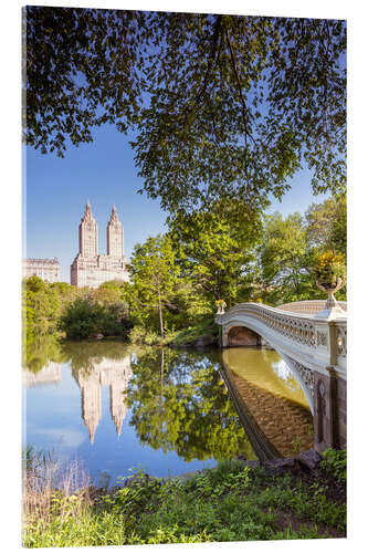 Acrylglas print Famous bow bridge in Central Park, New York city, USA