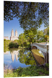 Foam board print Famous bow bridge in Central Park, New York city, USA