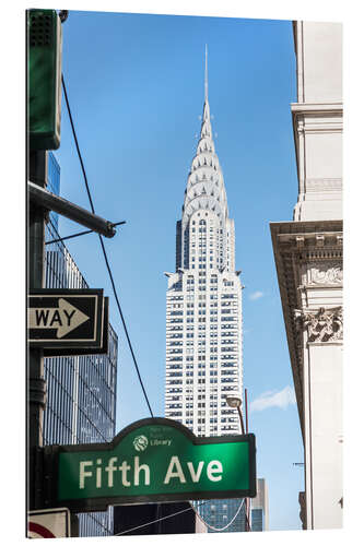 Galleriprint Crysler building and Fifth avenue sign, New York city, USA