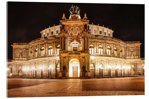 Akrylbillede Saxon State Opera House in Dresden at night (Germany)