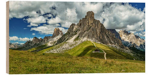 Wood print Passo Giau - Dolomites, South Tyrol