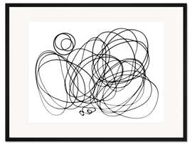 Gerahmter Kunstdruck Linear Schwarzweiß I