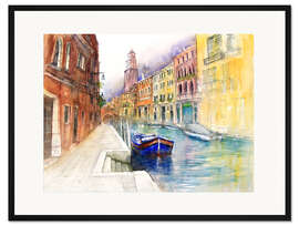 Gerahmter Kunstdruck Rio de San Barnaba, Venedig, Italien