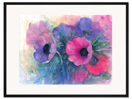 Gerahmter Kunstdruck Anemonenblueten