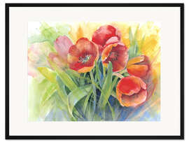 Gerahmter Kunstdruck Tulpen Strauß
