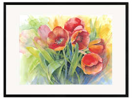 Plakat artystyczny premium w ramie tulips bouquet