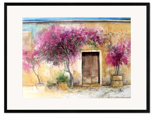 Kehystetty taidepainatus Bougainvillea on Mallorca