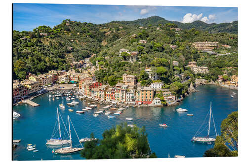 Aluminium print Harbor of Portofino in Liguria, Italy