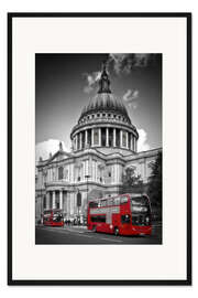 Gerahmter Kunstdruck LONDON St. Paul's Cathedral und Red Bus