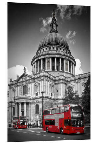 Gallery print LONDON St. Paul's Cathedral and Red Bus