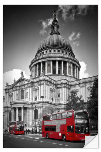 Sisustustarra LONDON St. Paul's Cathedral and Red Bus