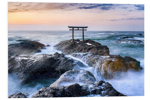 Tableau en PVC Torii japonais dans la mer, Japon