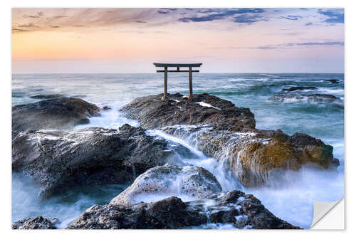 Sticker mural Torii japonais dans la mer, Japon