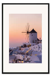 Gerahmter Kunstdruck Santorin Sonnenuntergang