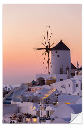 Selvklebende plakat Santorini sunset