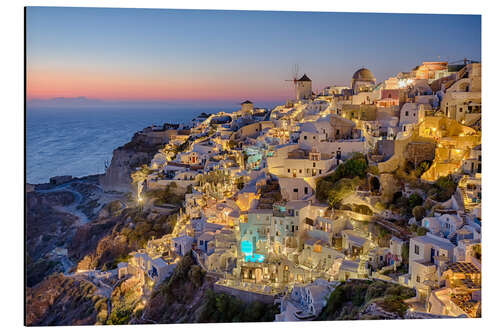 Aluminium print Santorini Lichtermeer