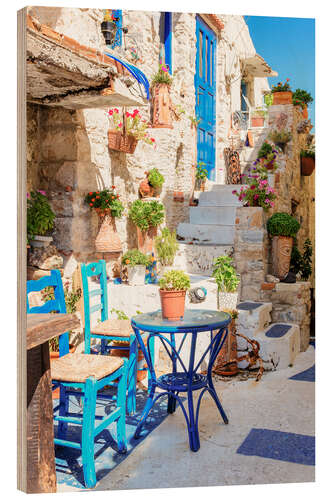 Wood print Greek Cosiness