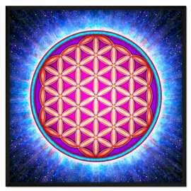 Gerahmter Kunstdruck Blume des Lebens - Urenergie