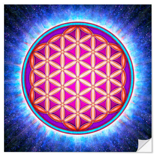 Selvklebende plakat Flower Of Life - Primal Energy