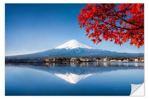 Wall sticker Mount Fuji and Lake Kawaguchiko in autumn