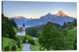 Canvastavla Maria Gern and Watzmann near Berchtesgaden in summer