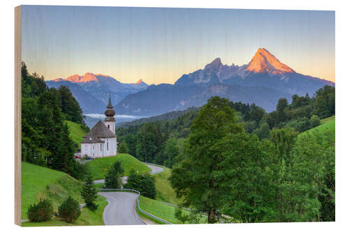 Puutaulu Maria Gern and Watzmann near Berchtesgaden in summer