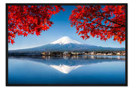 Gerahmter Kunstdruck Berg Fuji am See Kawaguchiko I