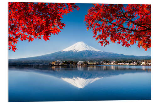 PVC-tavla Mount Fuji Behind Lake Kawaguchiko I