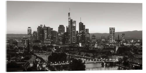 Acrylic print Frankfurt skyline black and white