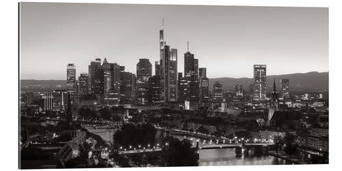 Stampa su plexi-alluminio Frankfurt skyline black and white